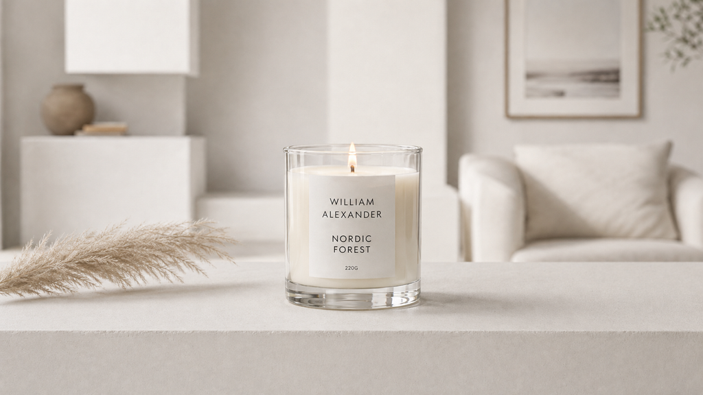 Nordic Forest Luxury Candle 220g, festive pine and fir balsam home fragrance