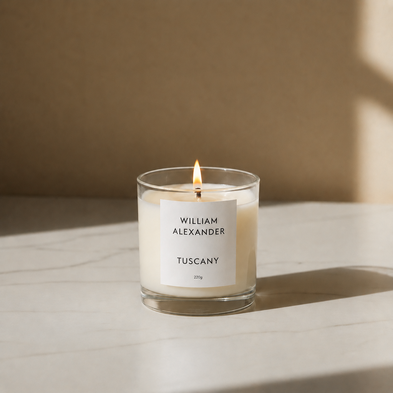 Tuscan Fig Luxury Candle by William Alexander, green fig and cedar 220g soy candle