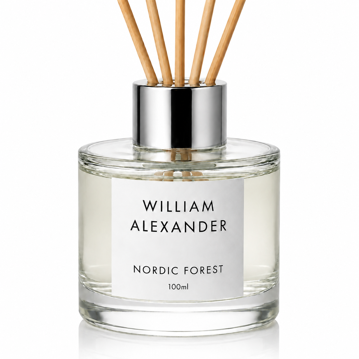 Nordic Forest Reed Diffuser by William Alexander, pine and cedarwood Christmas home fragrance