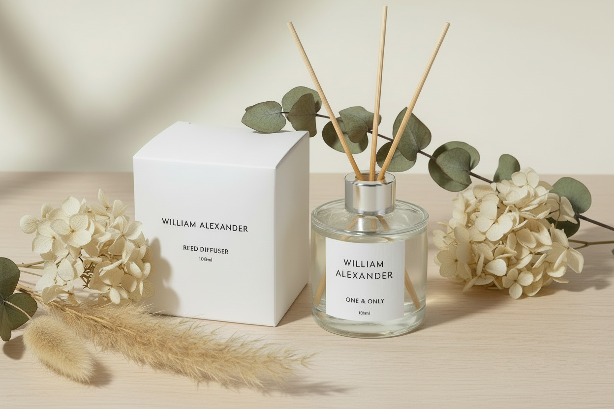 One & Only 100ml Reed Diffuser with packaging and natural styling
