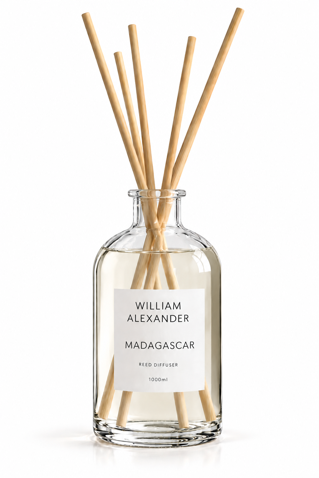 William Alexander Madagascar Large Reed Diffuser 1000ml with long reeds - vanilla and amber