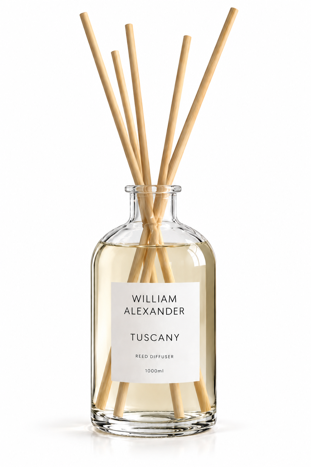 William Alexander Tuscan Fig Large Reed Diffuser 1000ml with long reeds - green fig and cedar