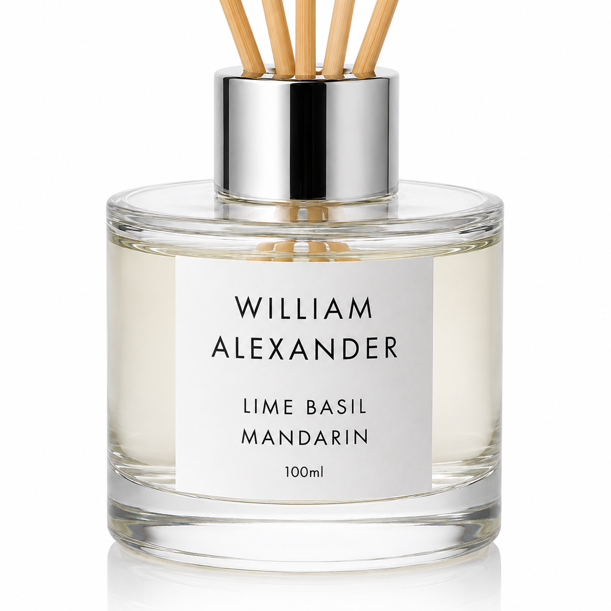 Lime Basil Mandarin Reed Diffuser by William Alexander, fresh citrus home fragrance