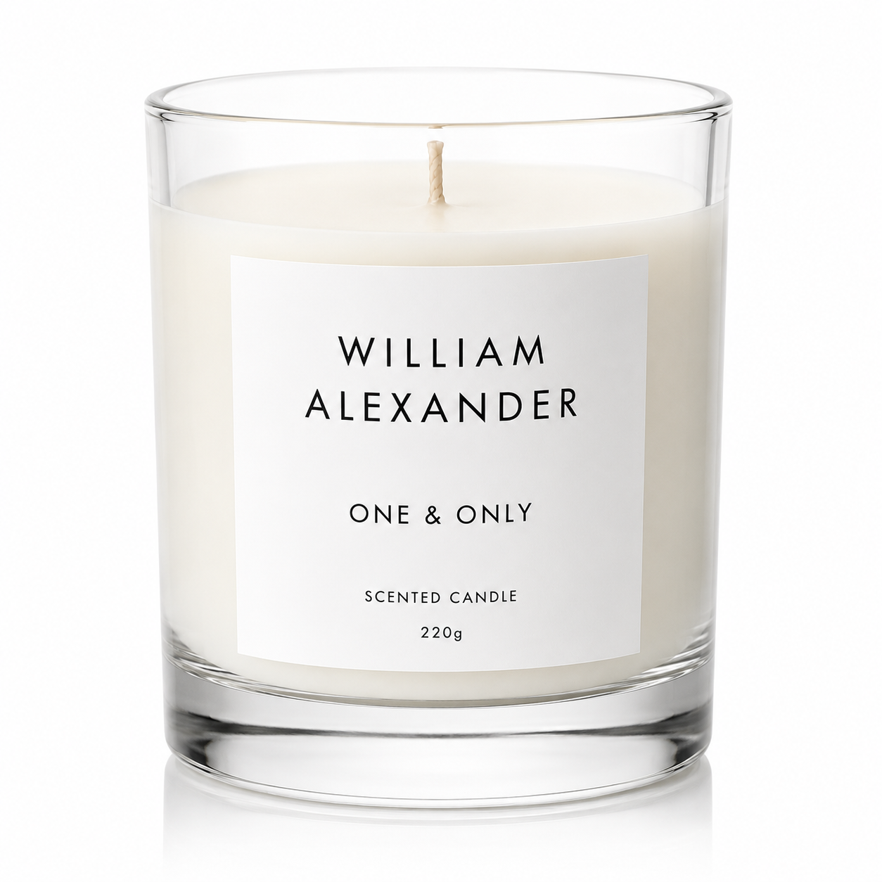 One & Only Luxury Candle by William Alexander, Creed Aventus inspired soy candle lifestyle shot