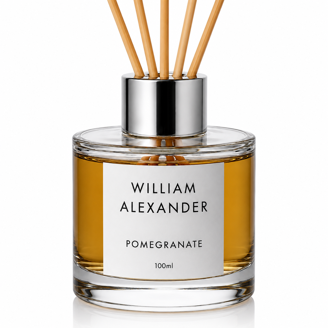 Pomegranate Reed Diffuser by William Alexander, dark spiced luxury home fragrance